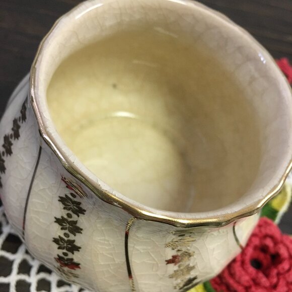 Sadler England Gilt Gold Porcealin Sugar Bowl & Creamer Set - Picture 8 of 9